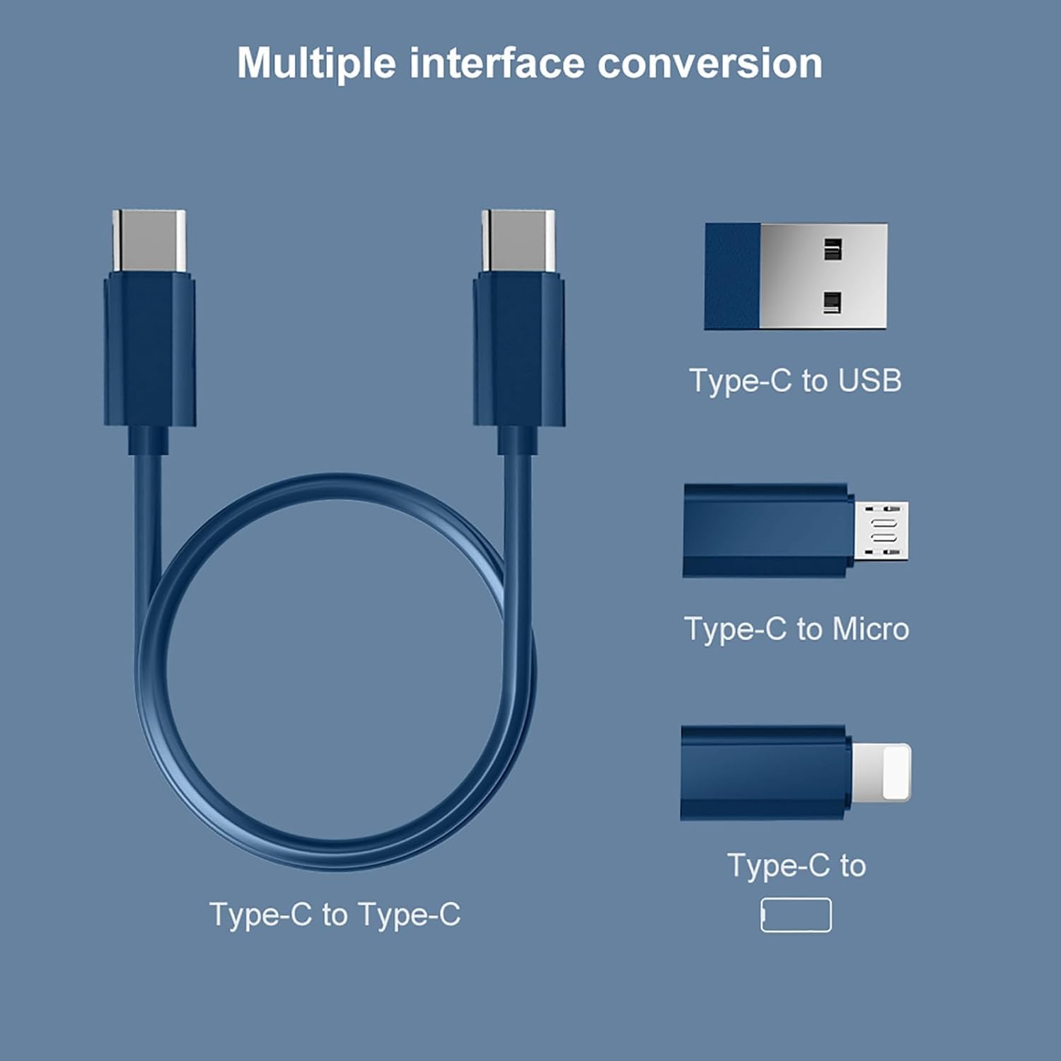 All in one 60W USB Fast Charging Travel Data Cable Set Multifunctional Conversion Head Portable Multi-Type Charging Connector USB TypeC Adapter Sim Storage with Sim Eject Pin and mobile stand