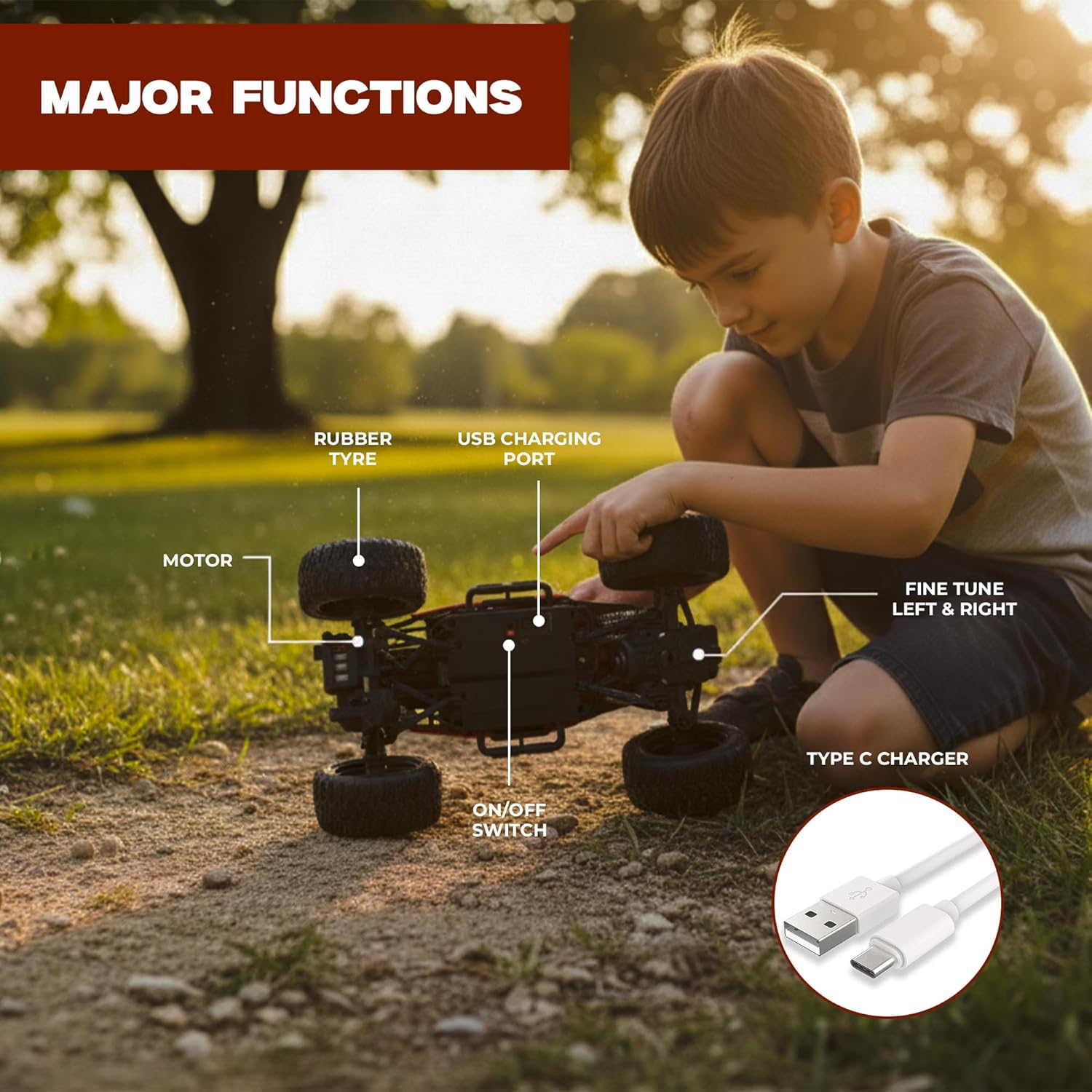 RC Rock Crawler Car 2WD | Off-Road Remote Control Monster | Smoke Effect | Auto Mode