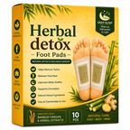 Ayurvedic Herbal Detox Foot Pads for Overnight Cleansing & Relaxation | Bamboo Vinegar Foot Patch | Pack of 20
