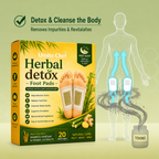 Ayurvedic Herbal Detox Foot Pads for Overnight Cleansing & Relaxation | Bamboo Vinegar Foot Patch | Pack of 20