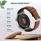 MusizyFit Run 1.43" Smartwatch AMOLED Display, Bluetooth Calling Round Dial