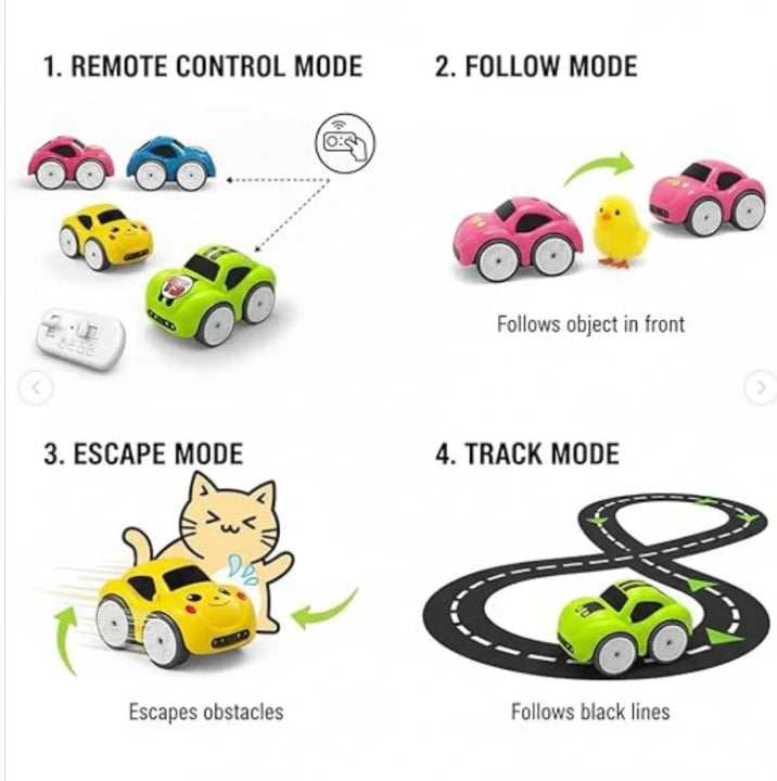 RC Intelligent Sensor Mini Car – 2.4GHz Remote Control Car with Smart Music & LED Lighting, Line Sensing Infrared Following CAR